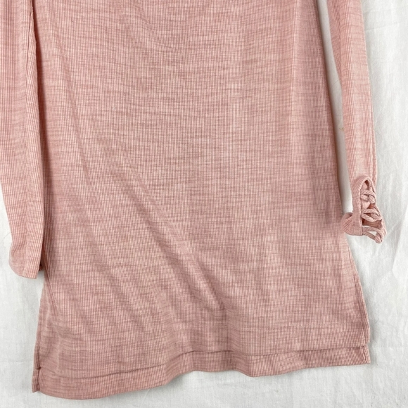 Anthropologie Pure + Good Ribbed Cowl Neck Long Sleeve Mini Dress - Picture 9 of 10